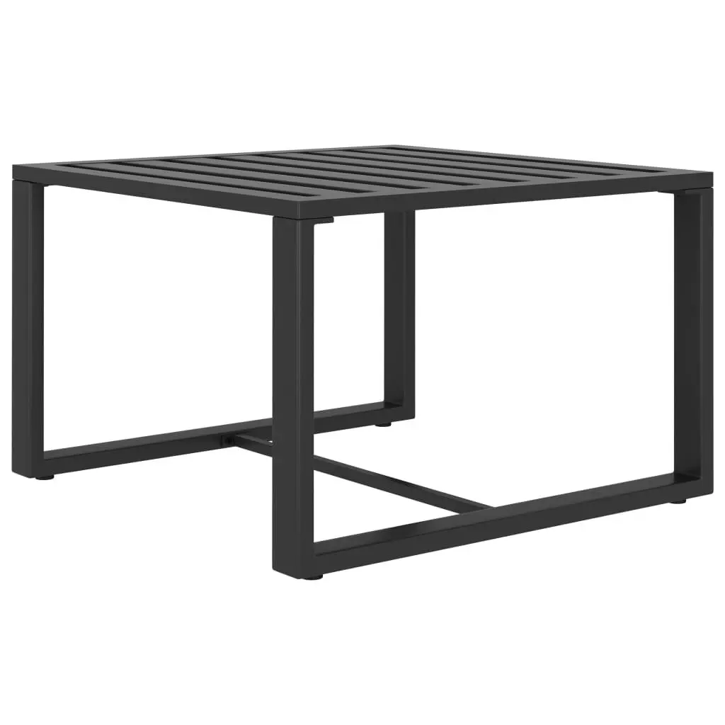 Modern Coffee Table Aluminum Frame Anthracite Finish Living Room Furniture