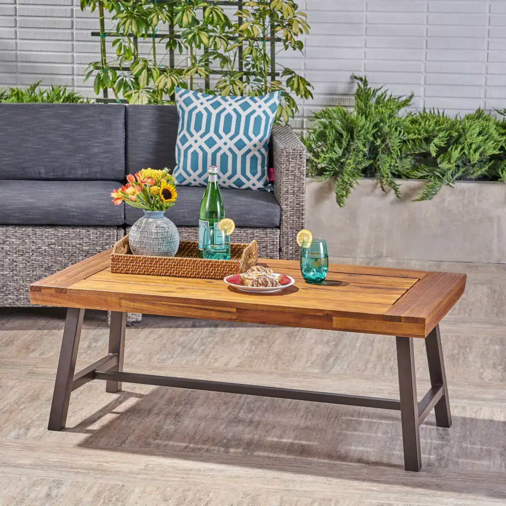 Carlisle Natural Timber Coffee Table Rustic Style Living Room Center Table nh-comfortcove