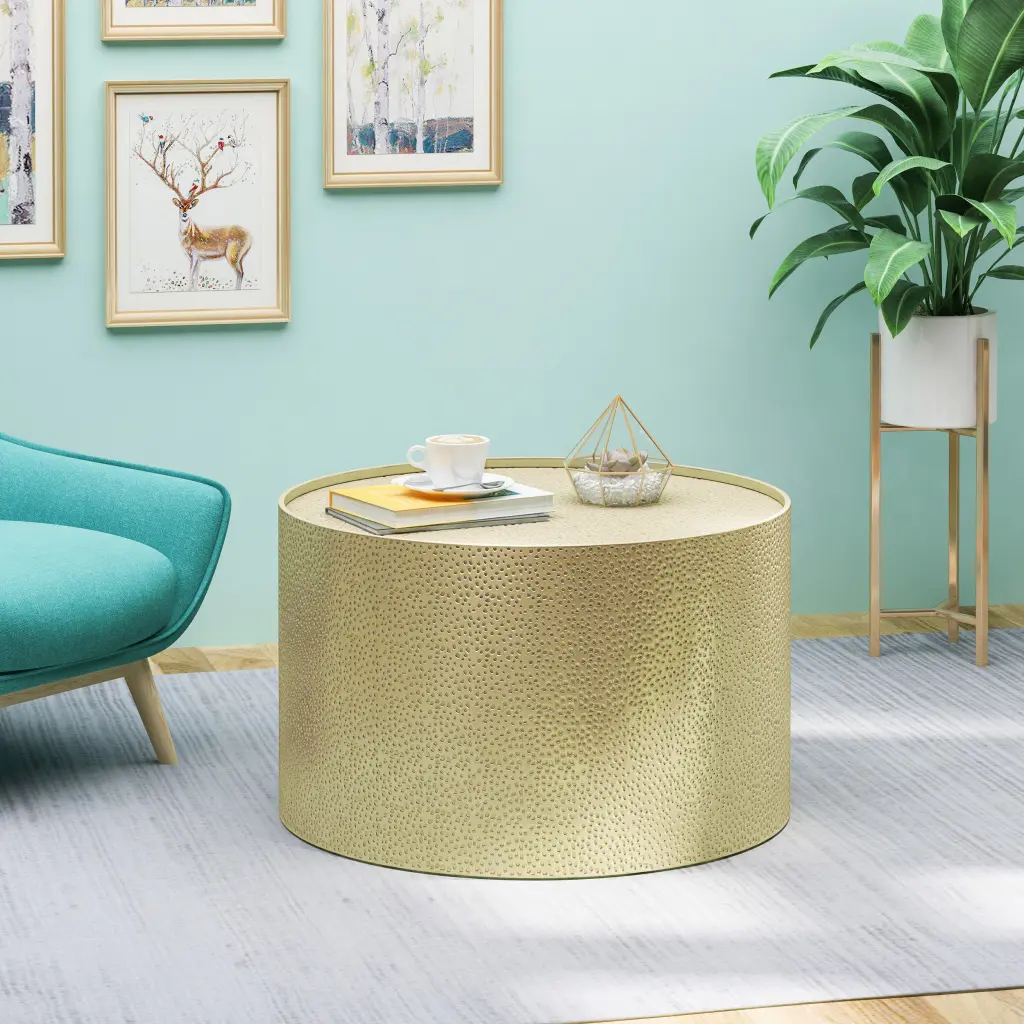 Metallic Coffee Table Precious Metal Ferrous Metal Design nh-home living