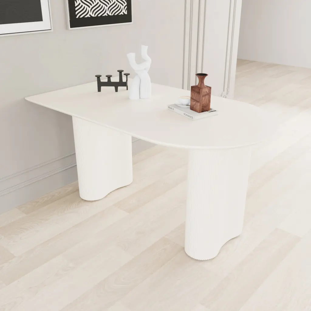 63 Modern Fashion Mdf Cream Style Coffee Table And Irregular Side Table nuoli furniture
