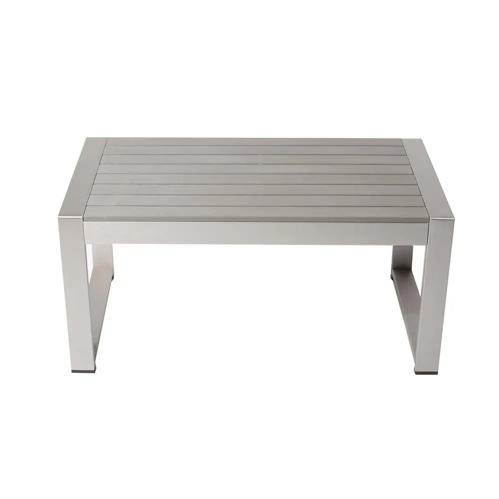 Pangea Home Karen Aluminum Frame Outdoor Coffee Table Gray Taupe