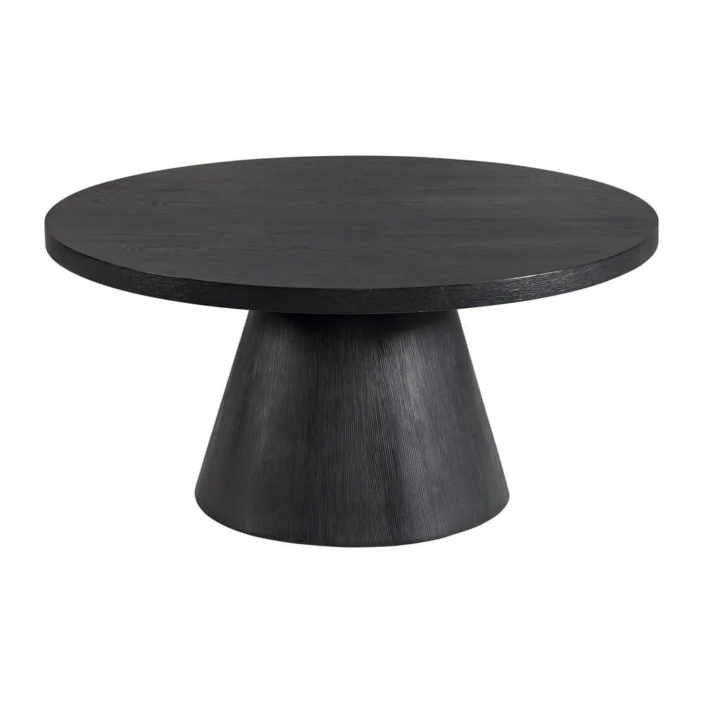 Picket House Furnishings Canal Round Coffee Table Black Modern Living Room