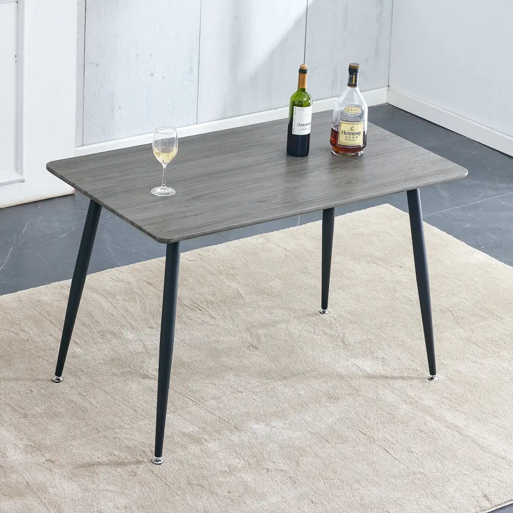 Industrial Style Rectangular Gray Wood Grain Table MDF E-reader Top rnb