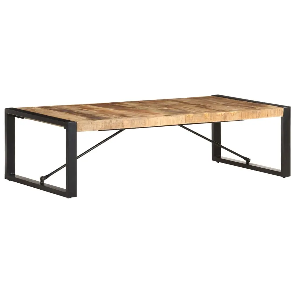 Rough Mango Wood Coffee Table 55.1x27.6x15.7 Inches Rustic Living Room Furniture