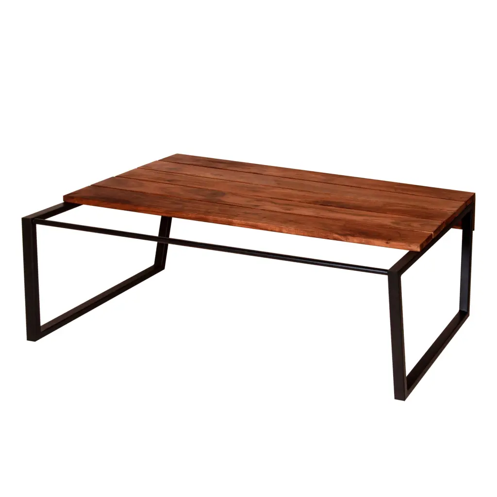 41.7 Inch Rectangular Coffee Table Plank Style Top And Sturdy Metal Frame royal hampton