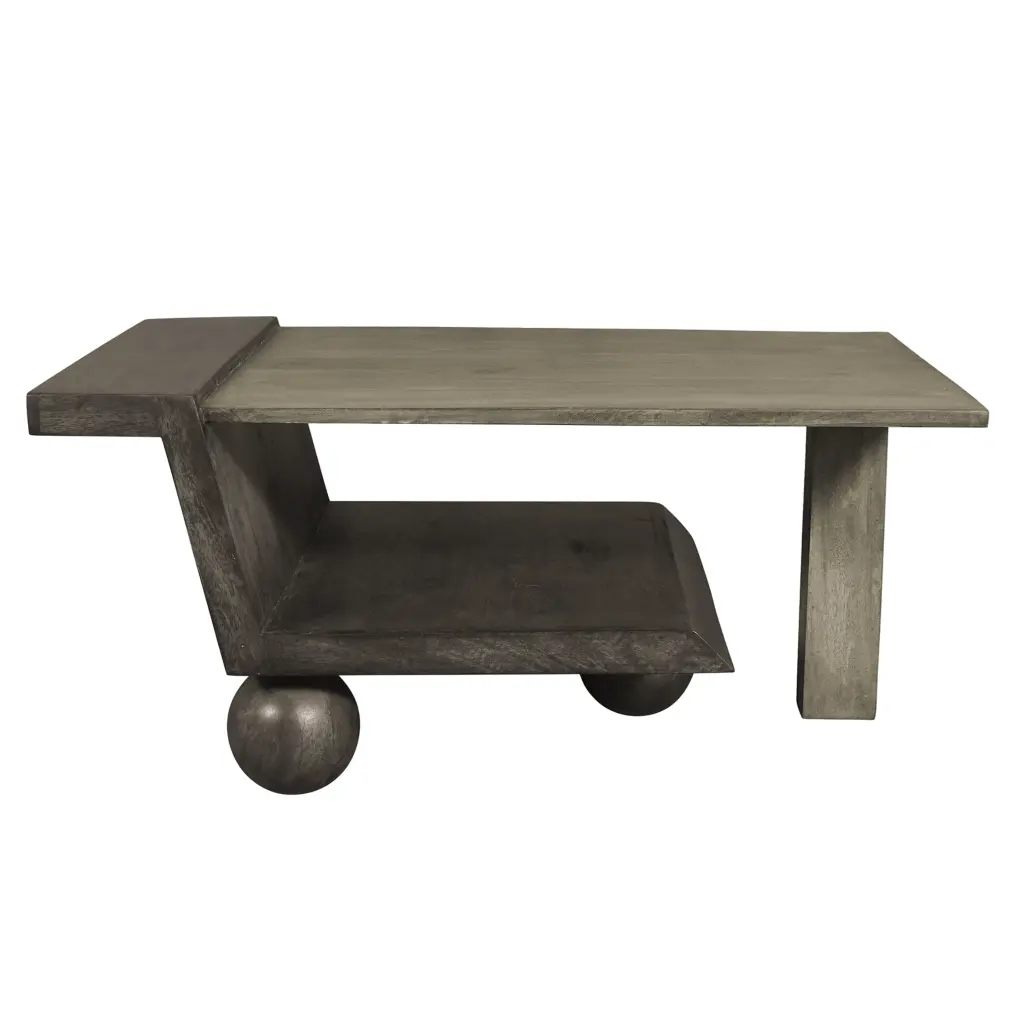 34 Inch Coffee Table Artisan Made Natural Brown Mango Wood Modern Console Table royal hampton