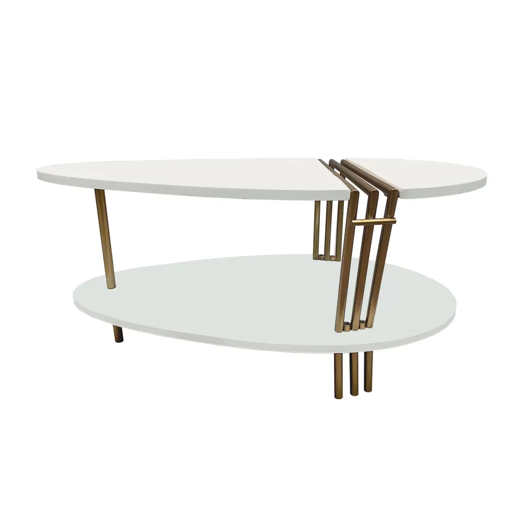 36 Inch Modern Oval Coffee Table White Mango Wood Living Room Table royal hampton
