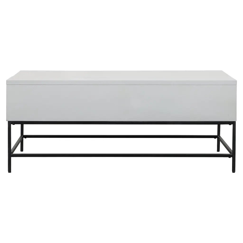 45 Inch Rectangular Mango Wood Coffee Table Lift Top Storage Iron Frame royal hampton