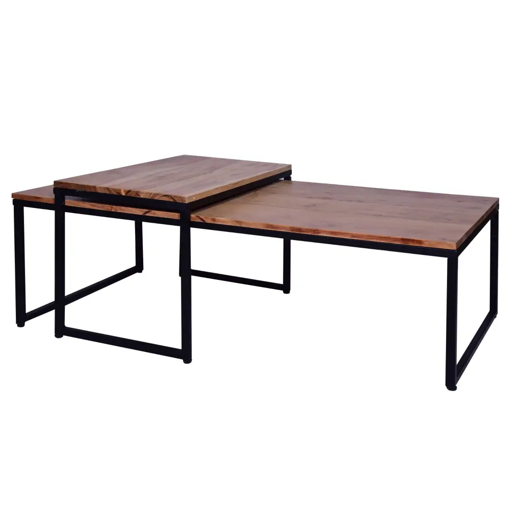 2 Piece Rectangular Wood Nesting Coffee and End Table Set 48 27 Inch royal hampton