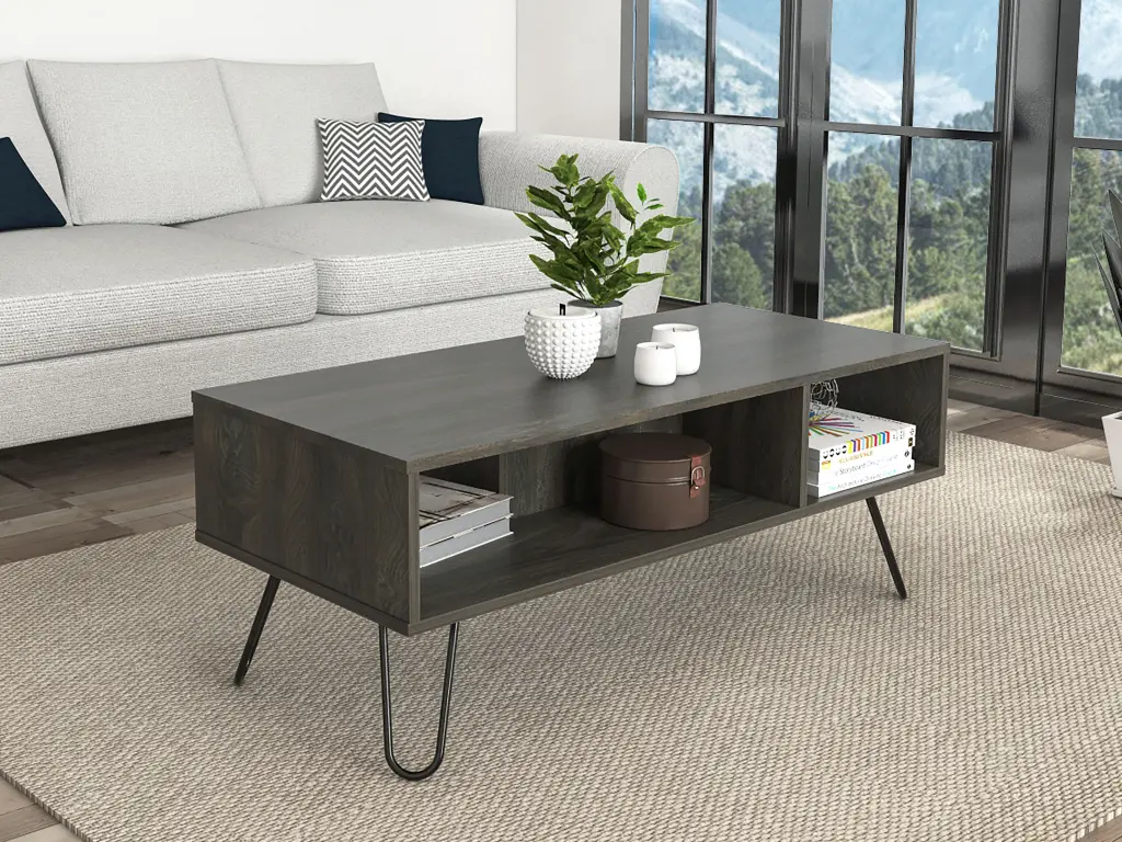 Minnesota Charcoal Coffee Table Brown Modern Living Room Furniture Free Assembly rta mubles colombia