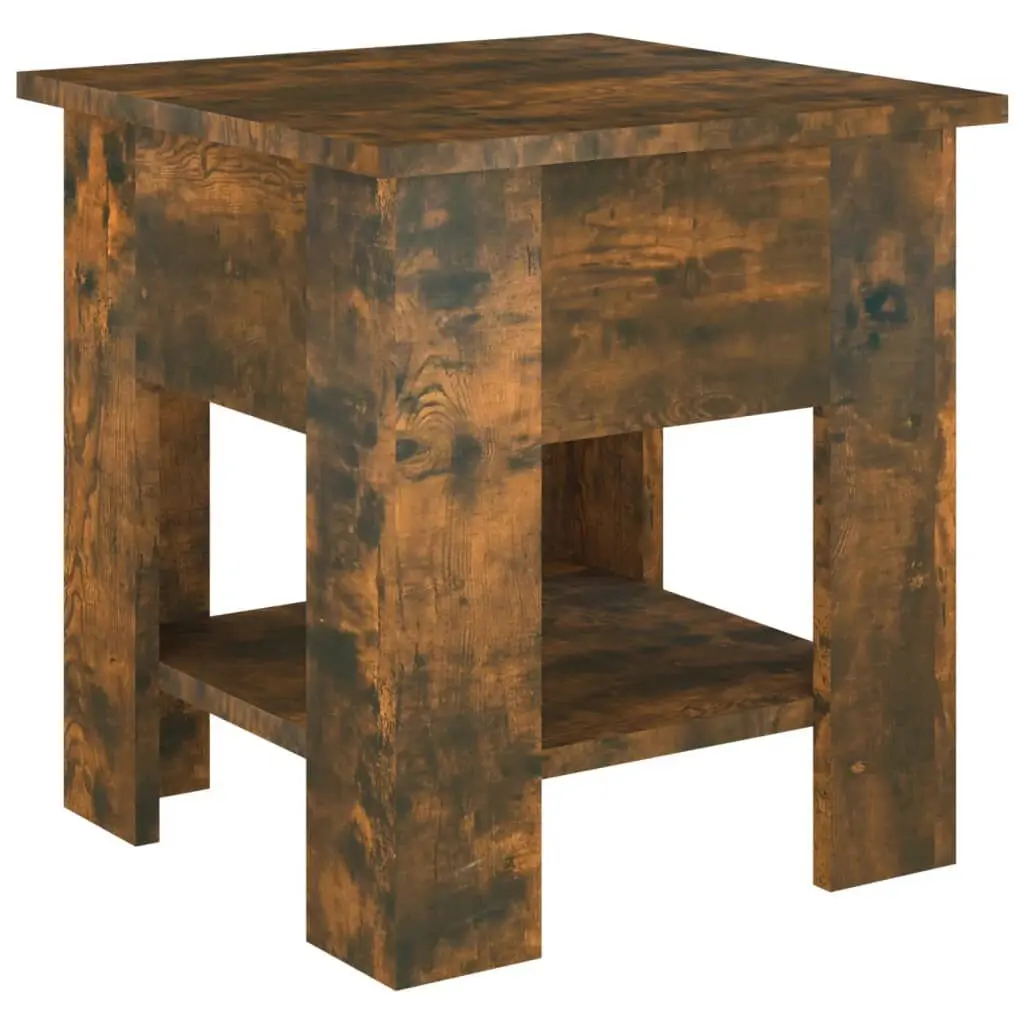 Smoked Oak Coffee Table 15.7x15.7x16.5 Inches Engineered Wood