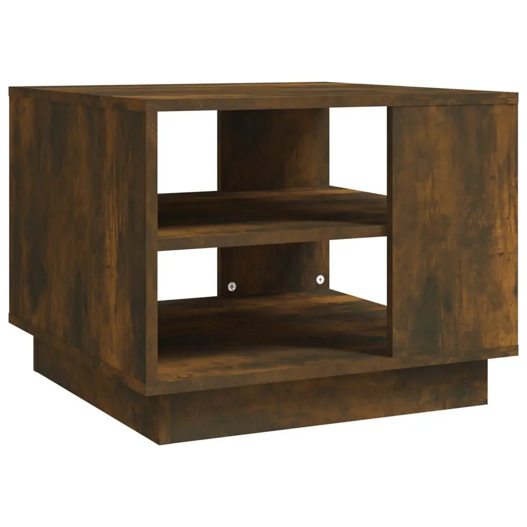 Smoked Oak Coffee Table 21.7x21.7x16.9 Inches Engineered Wood