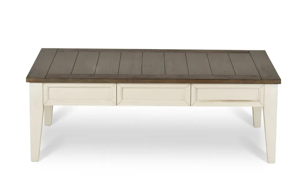 Cayla Cocktail Table Dark Oak White Wood Coffee Table Living Room steve silver furniture