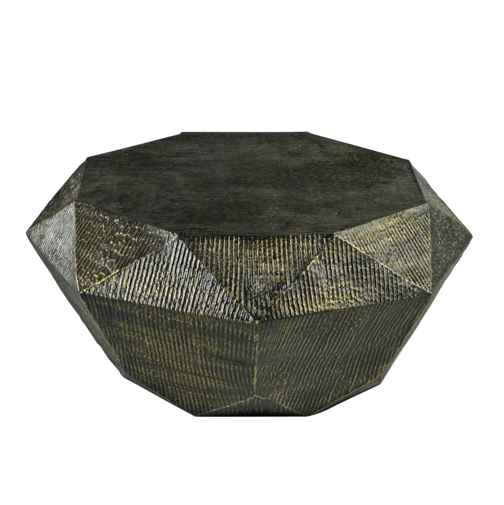 Donato Octagon Cocktail Table Gold Iron Living Room steve silver furniture