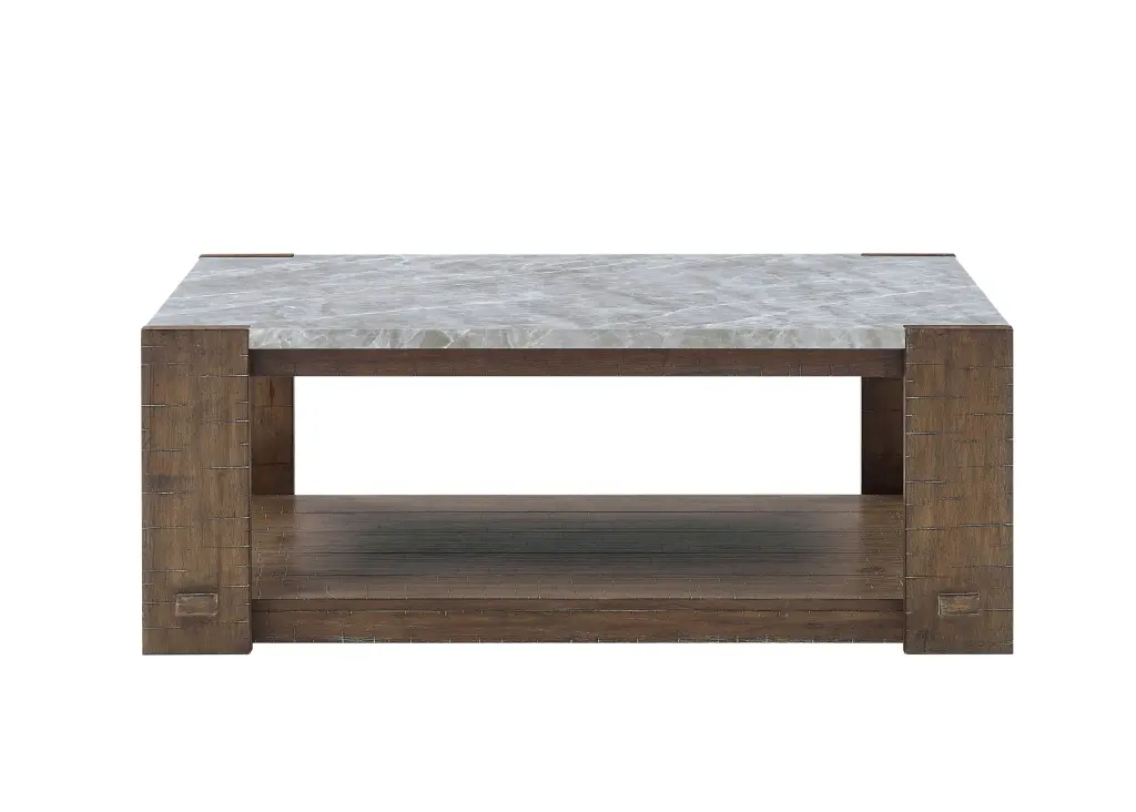 Libby Sintered Marble Coffee Table Casters Brown Timber steve silver furniture