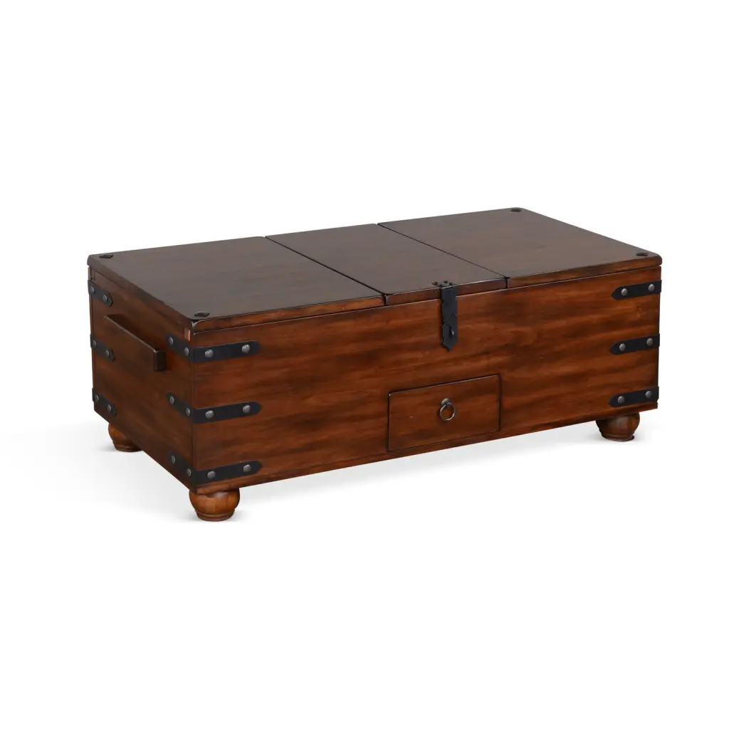 Sunny Designs Santa Fe 48 Traditional Wood Trunk Coffee Table Dark Chocolate