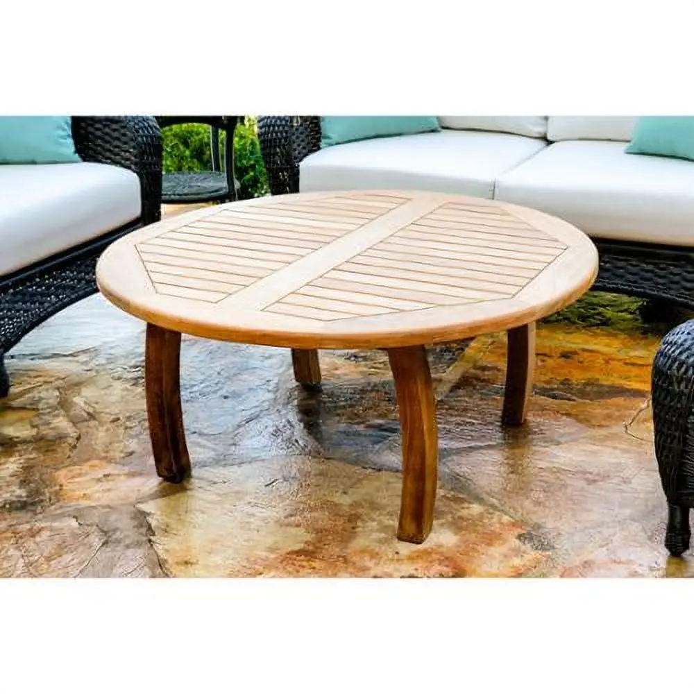 Tortuga Outdoor Jakarta Teak Round Coffee Table Patio