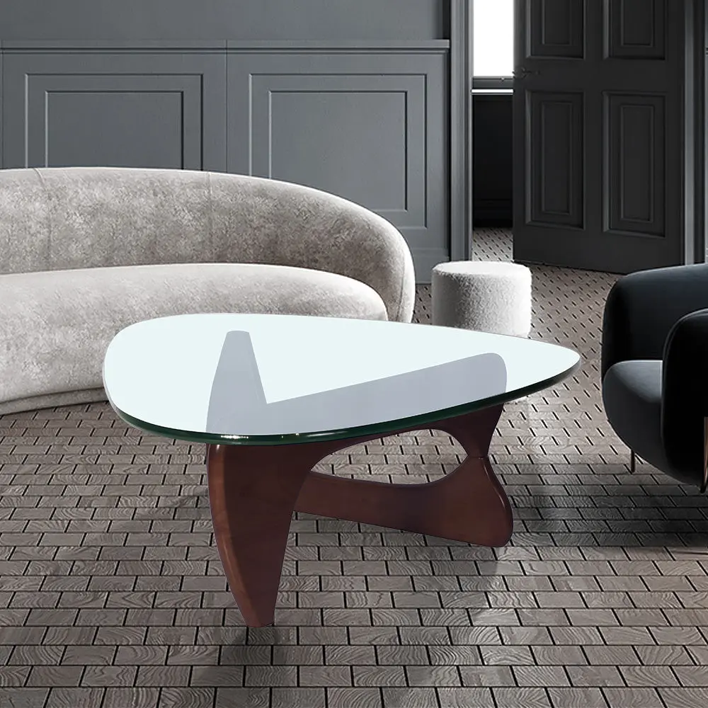 Modern Triangle Coffee Table Dark Solid Wood ty furniture