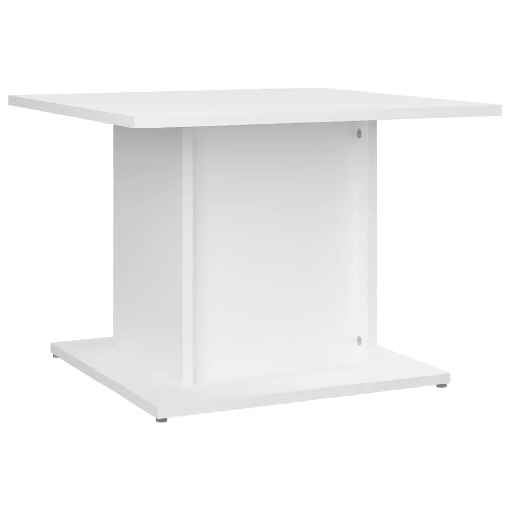 White Coffee Table 21.9x21.9x15.7 Inches Modern Square Engineered Wood Side Table