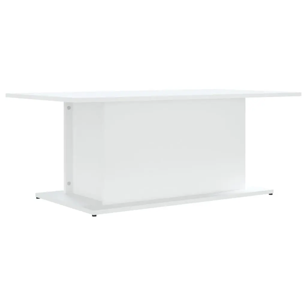 White Coffee Table 40.2x21.9x15.7 Inches Rectangular Engineered Wood Living Room Table
