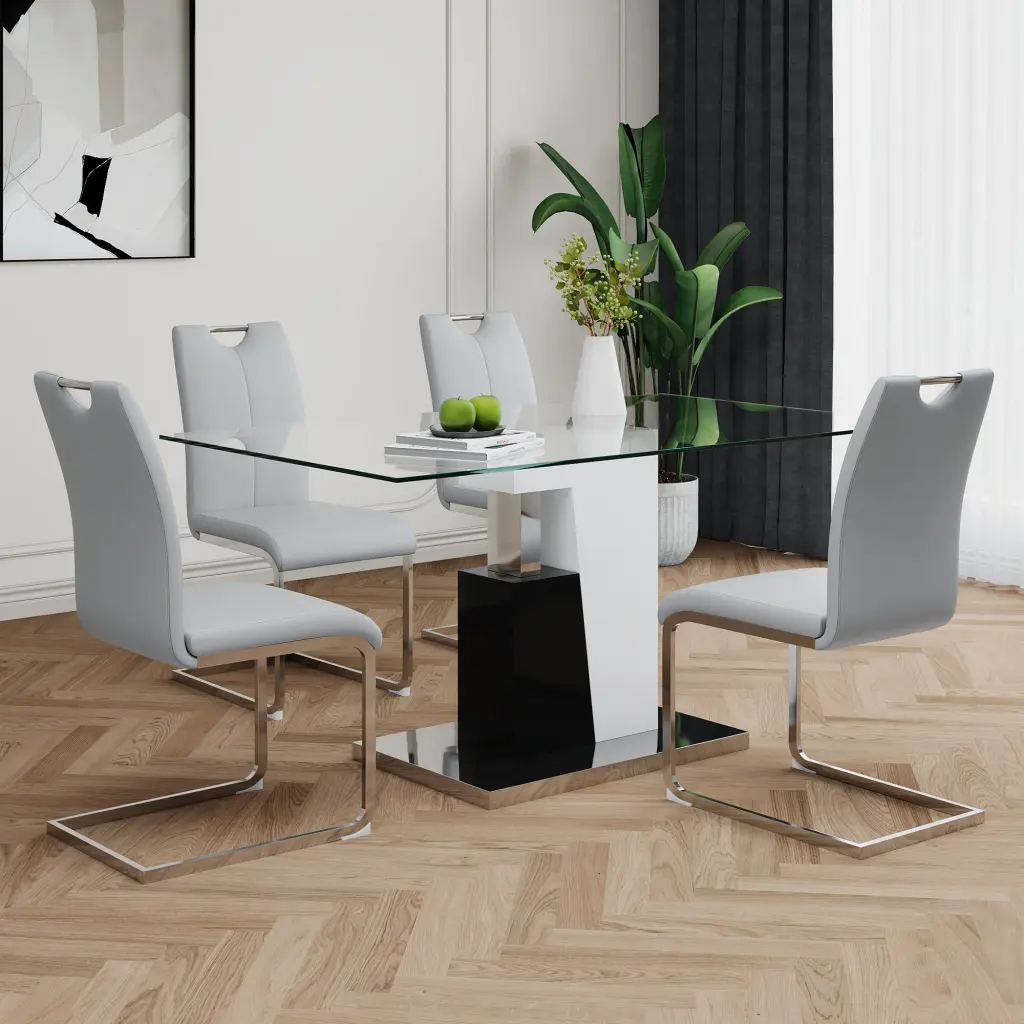 Modern Style Glass Table Elegant Transparent Design Long-lasting youngmagic