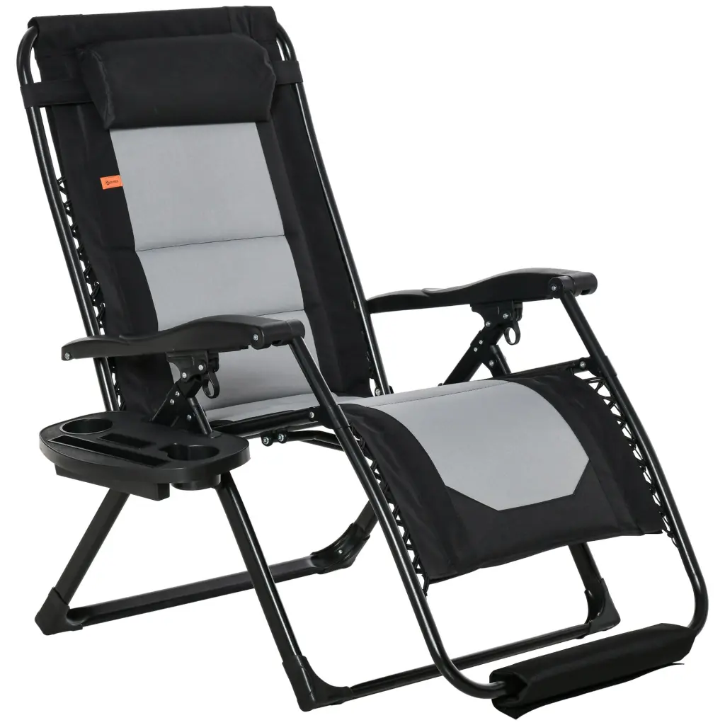 Outsunny Oversized Padded Outdoor Lounge Chair Footrest aosom business