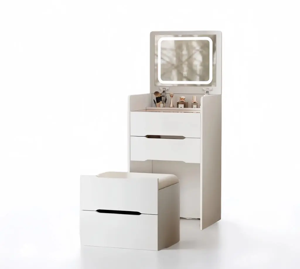 48cm 3 1 Vanity Desk Flip Top Mirror Small Makeup Vanity Set eheng