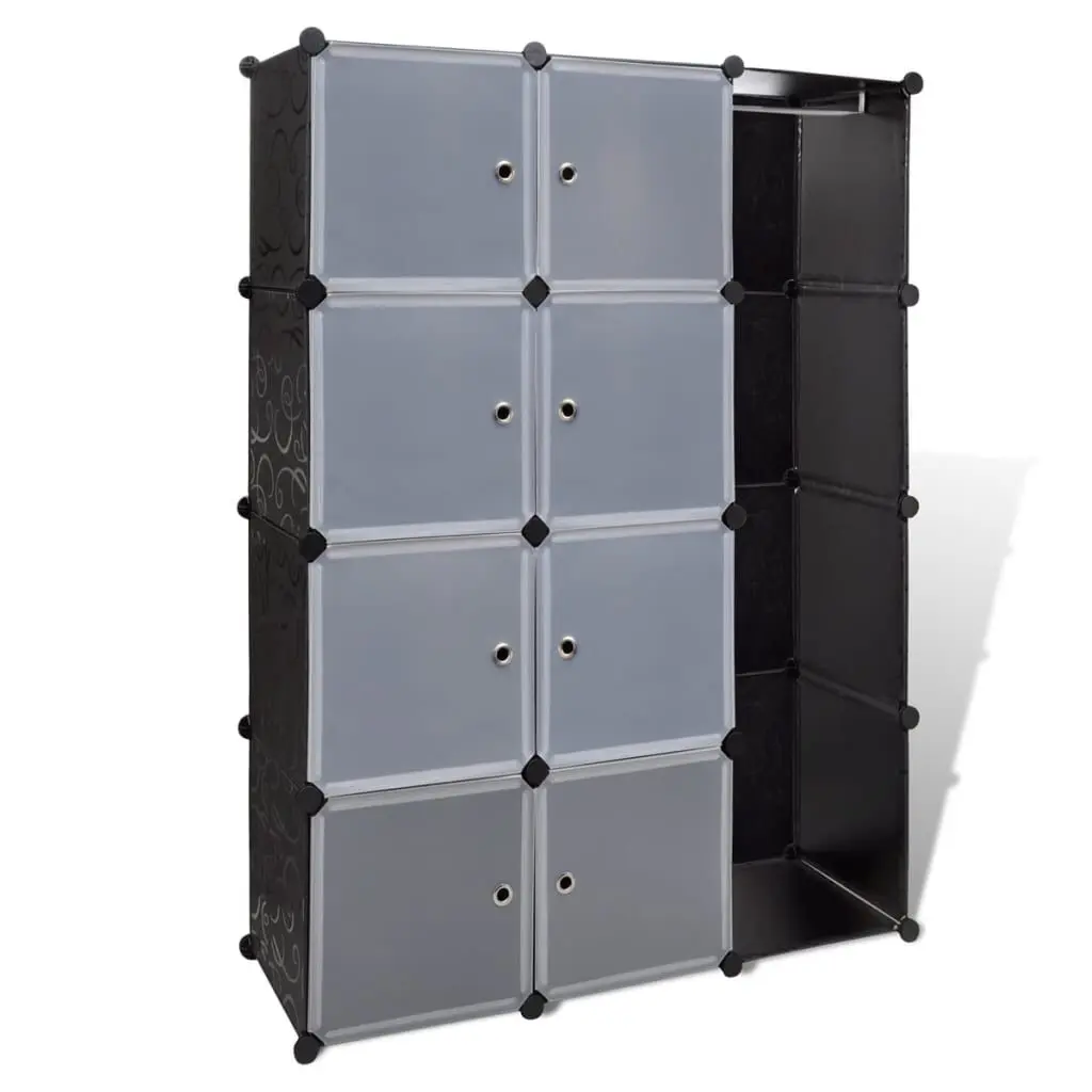 Black and White Modular Cabinet 9 Compartments Modern Storage Unit
