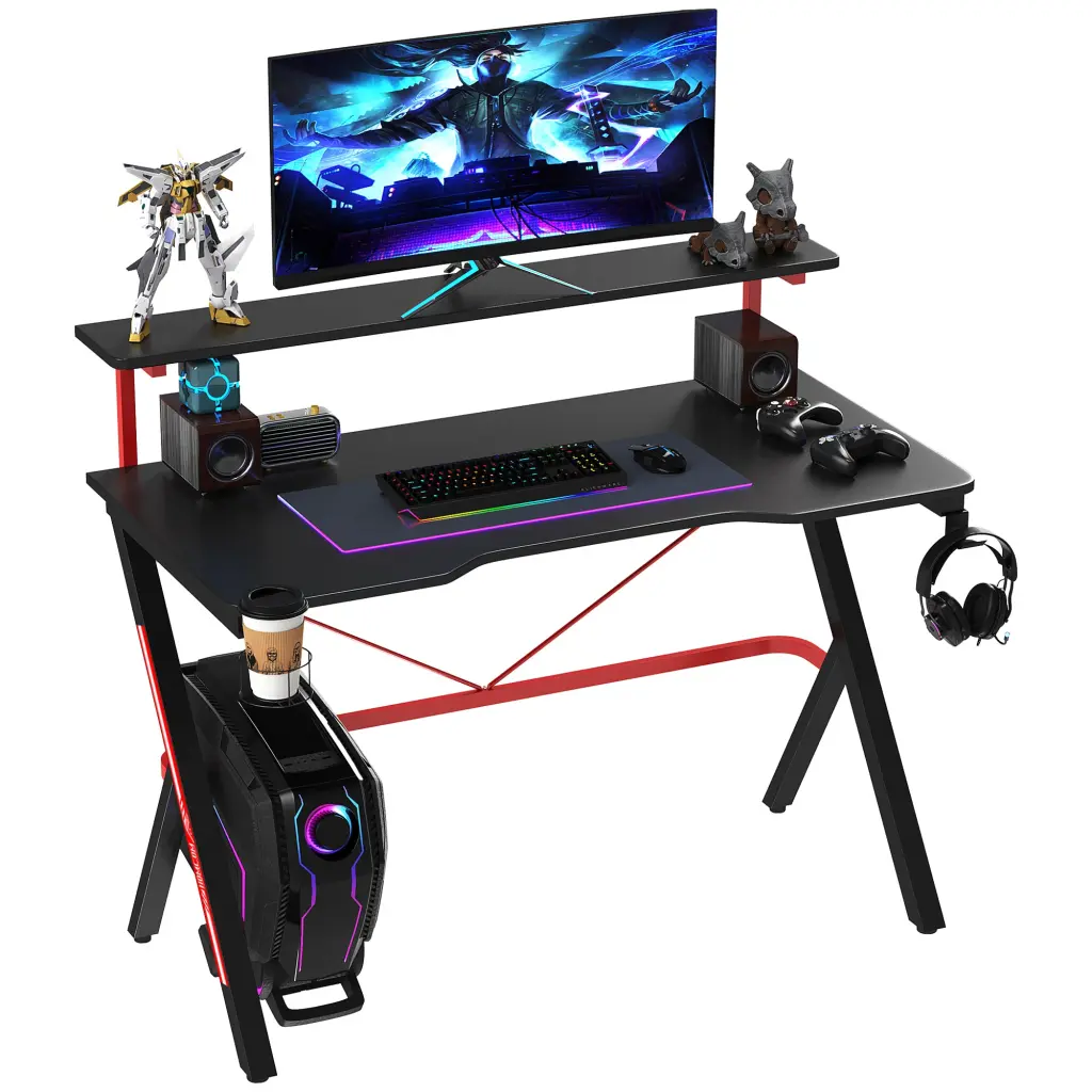 Homcom 47 Inch Gaming Desk Racing Computer Desk Home Workstation aosom business