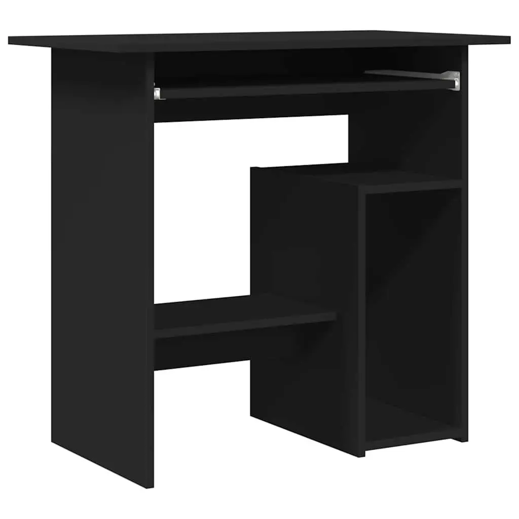 Black Engineered Wood Desk 31.5 Inch Compact and Sturdy