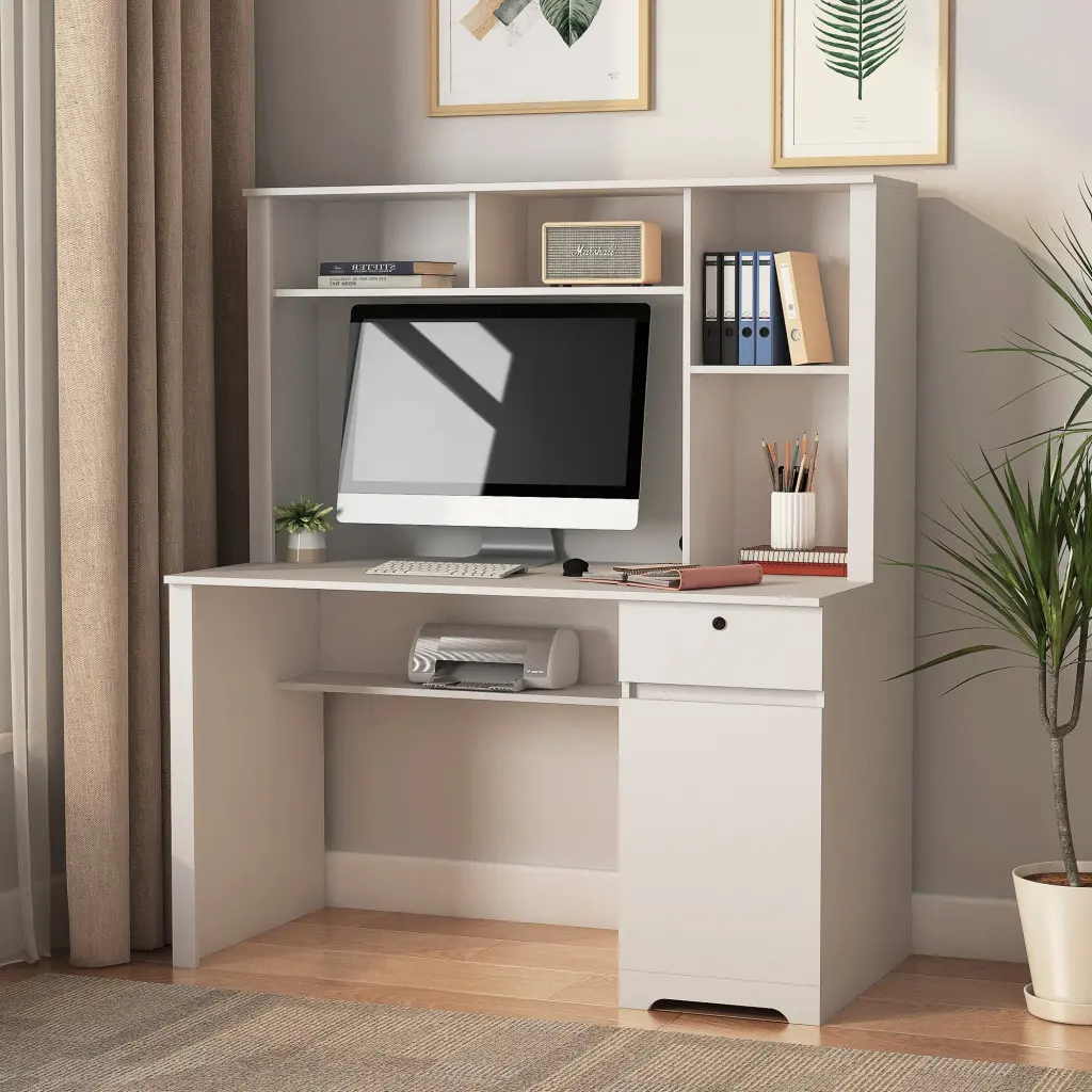 Computer Desk Hutch Bookshelf Wood Executive Desk Teens And Students dasenwood