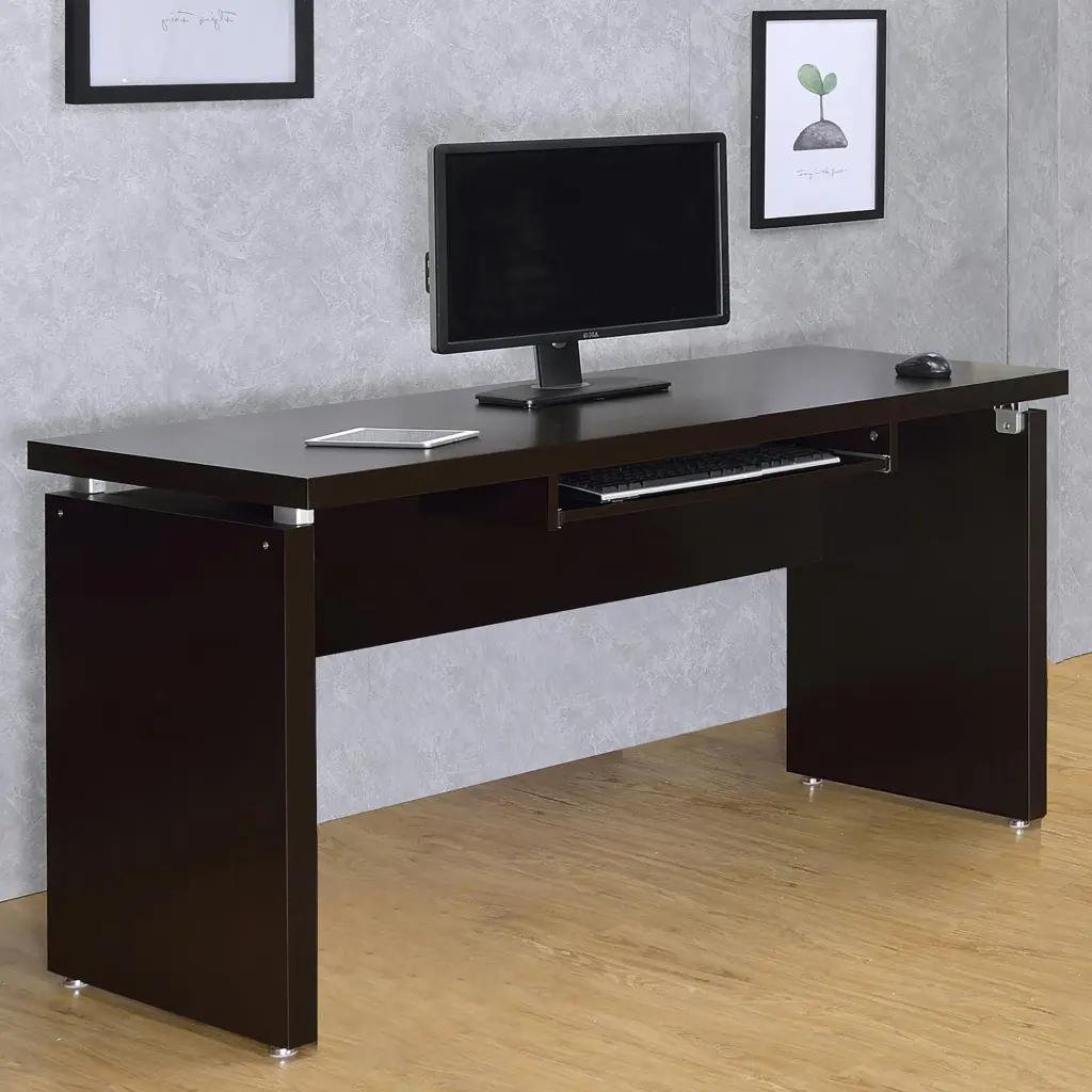 Cappuccino Floating Top Computer Desk Brown Keyboard Tray Home Office furniture max