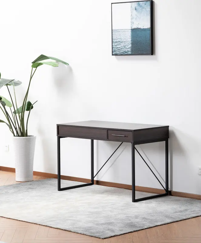 Juno 47 Dark Brown Wood Lift Top Desk Hidden Storage And Drawer lilola home