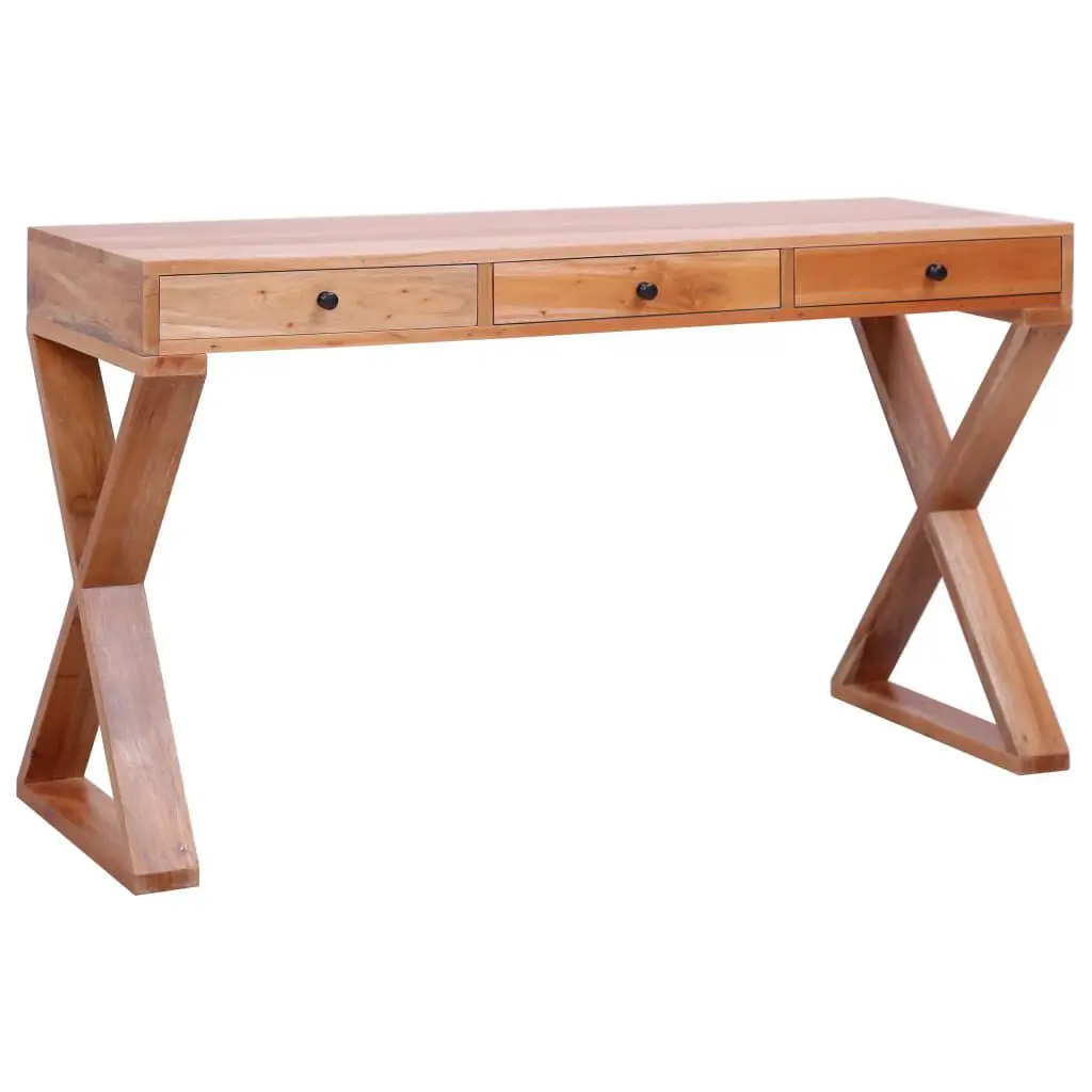 Natural Solid Mahogany Wood Computer Desk 45.3x18.5x30.3 Inches