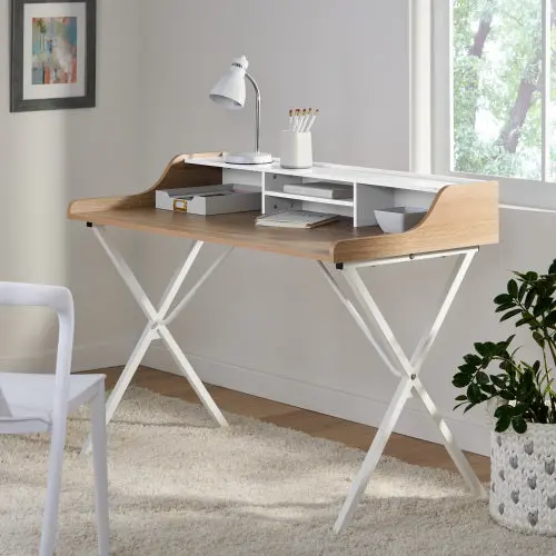 Computer Desk White Oak Melamine nh-an-can