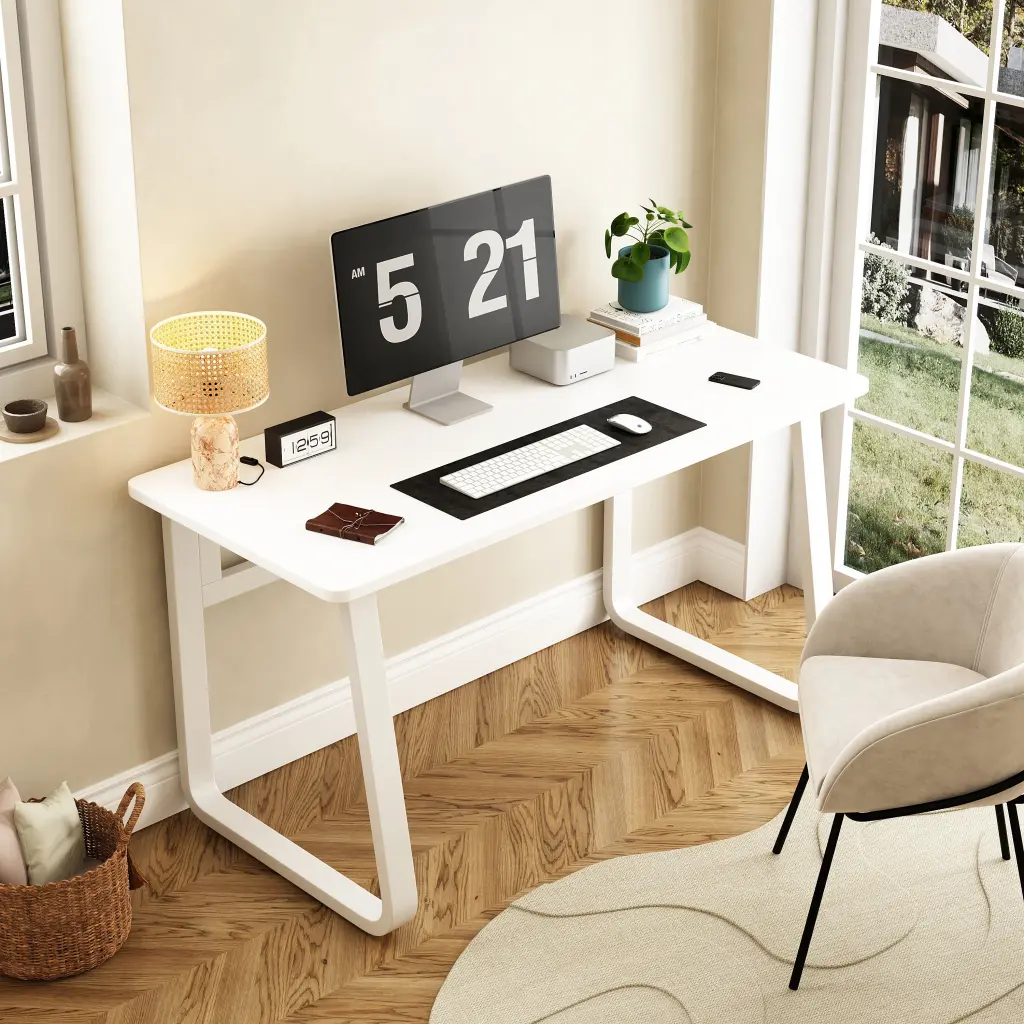 39.3 Inch Computer Desk Modern Effortless Style Desk Home Office Small Space noble ease home