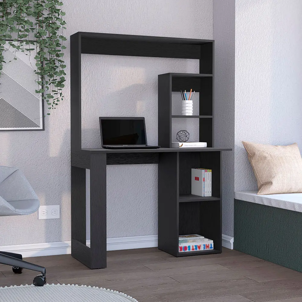 Maine Desk Hutch And Shelves Black Computer Desk Modern Stationery rta mubles colombia