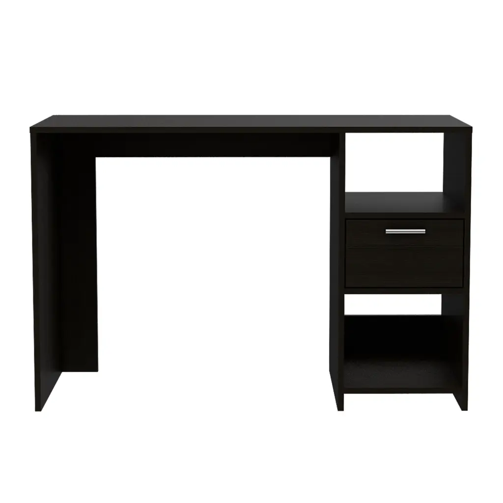 Omma Computer Desk One Drawer and Two Shelves Black Study Desk rta mubles colombia