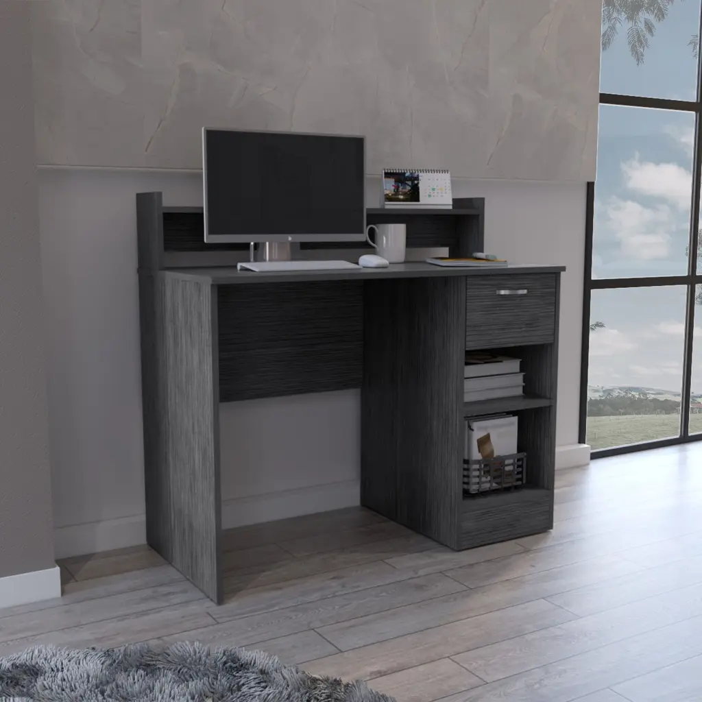 Vera Computer Desk Top Open Shelf 1 Drawer and 2 Storage Shelves rta mubles colombia