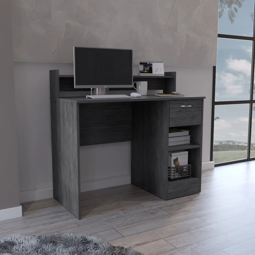 Delmar Computer Desk Open Storage Shelves and Single Drawer Smok treevol furniture