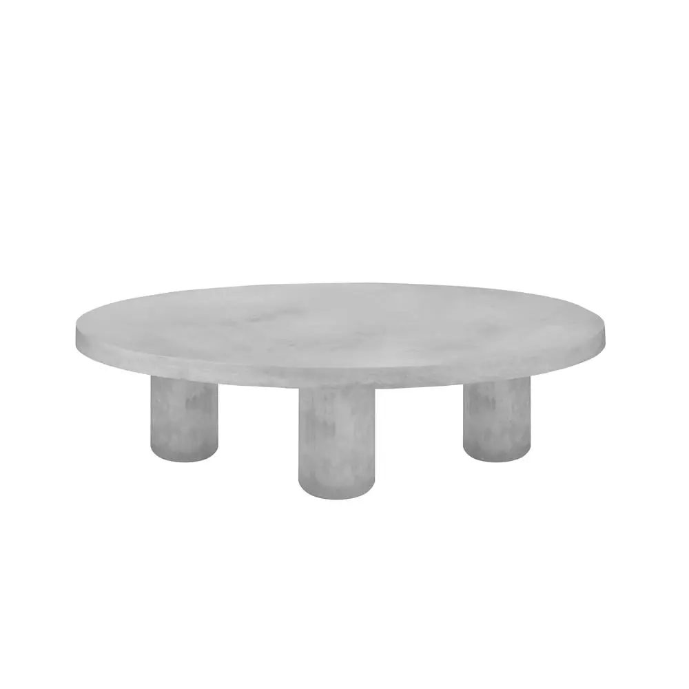 Nat Round Coffee Table Small Light Gray Concrete American Home Classic