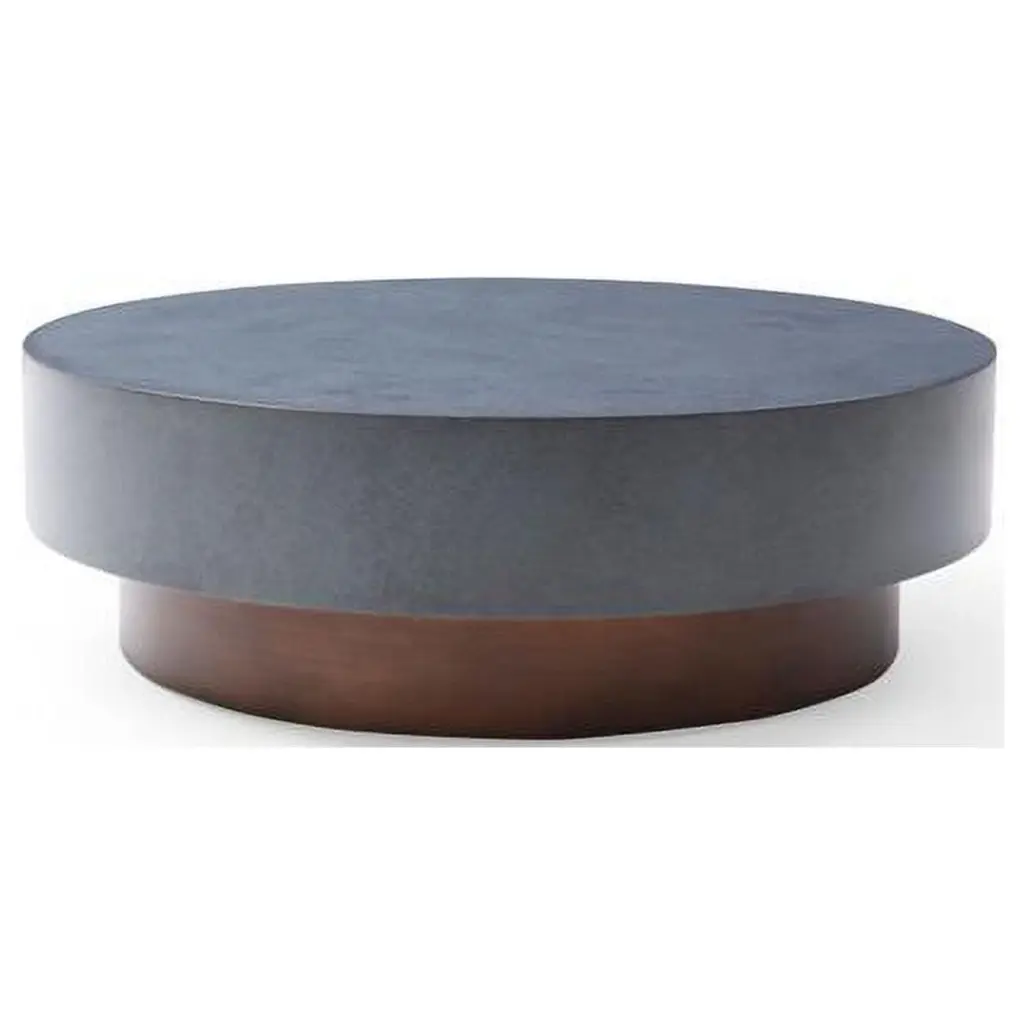 Modern Concrete Coffee Table 12 x 43 x 43 Inches Minimalist Design Fancy Fixtures