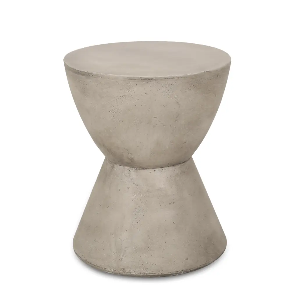 Natchez Outdoor Lightweight Concrete Side Table Light Gray Noble House