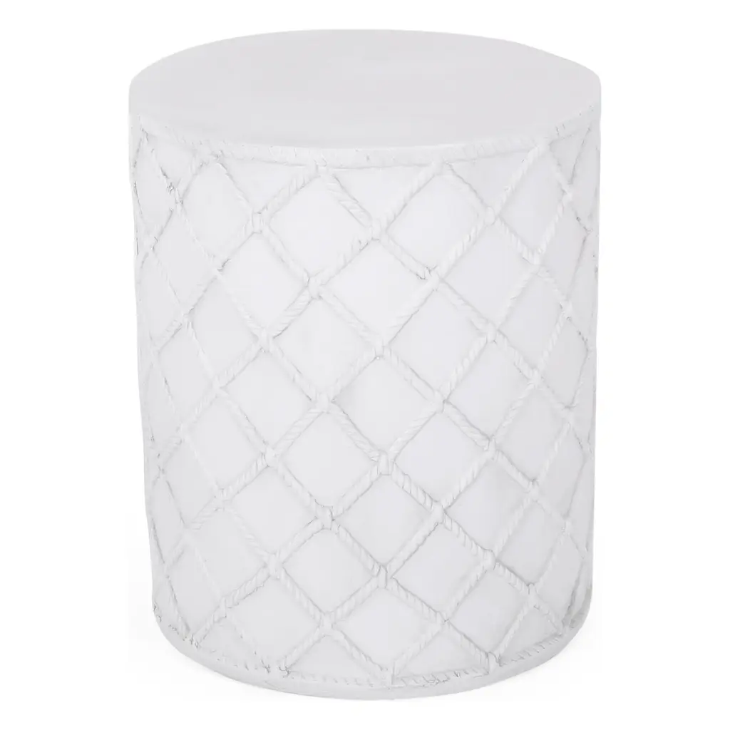 GDF Studio Ospery Outdoor Lightweight Concrete Side Table Antique White GDFSTUDIO