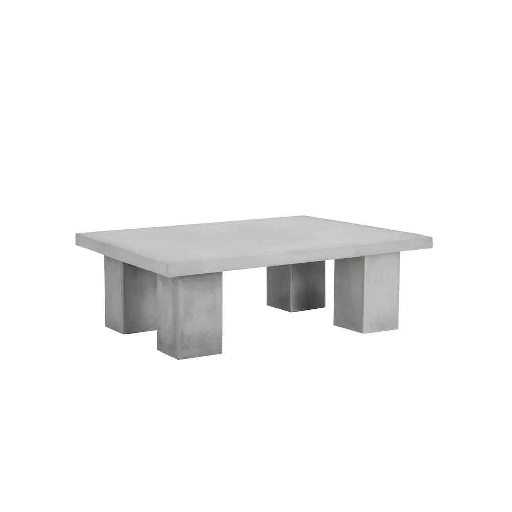Ella Rectangle Coffee Table Medium Black Concrete American Home Classic