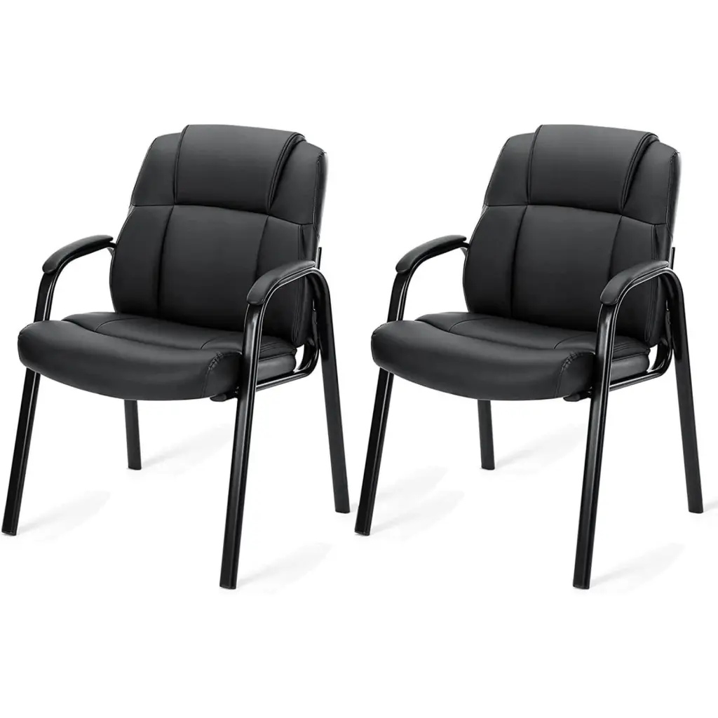 Hide Conference Room Chairs Padded Arms Ergonomic Office Reception Seating w2201