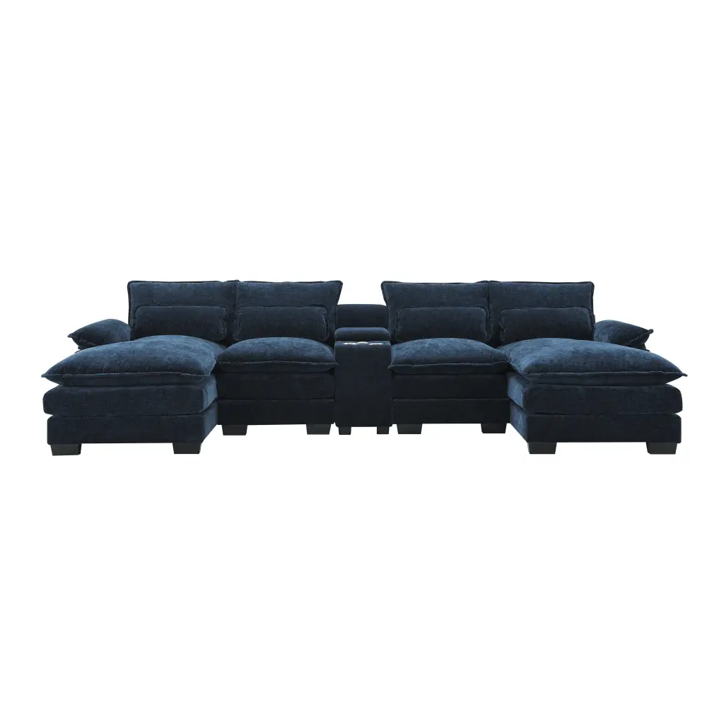 Blue Chenille 1-Seat Console Sofa 8804AAC gt