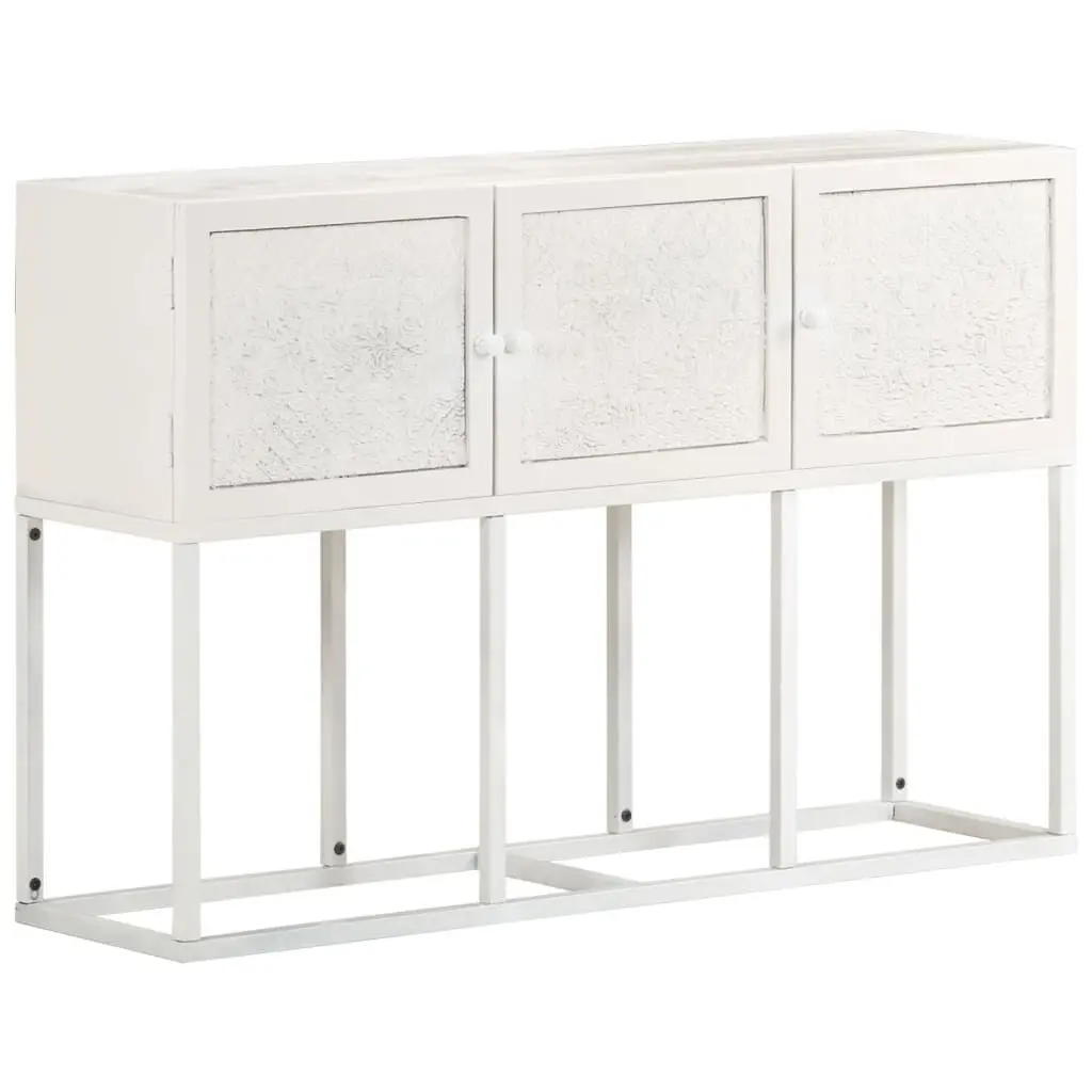 Solid Mango Wood Sideboard 45.3x11.8x29.9 Inches Rustic Console Table Storage
