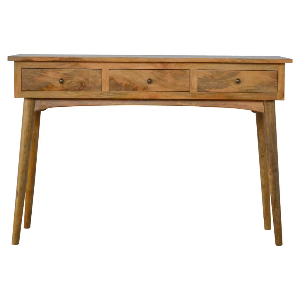 Solid Timber Large 3 Drawer Console Table Brown Light Brown artisan furniture