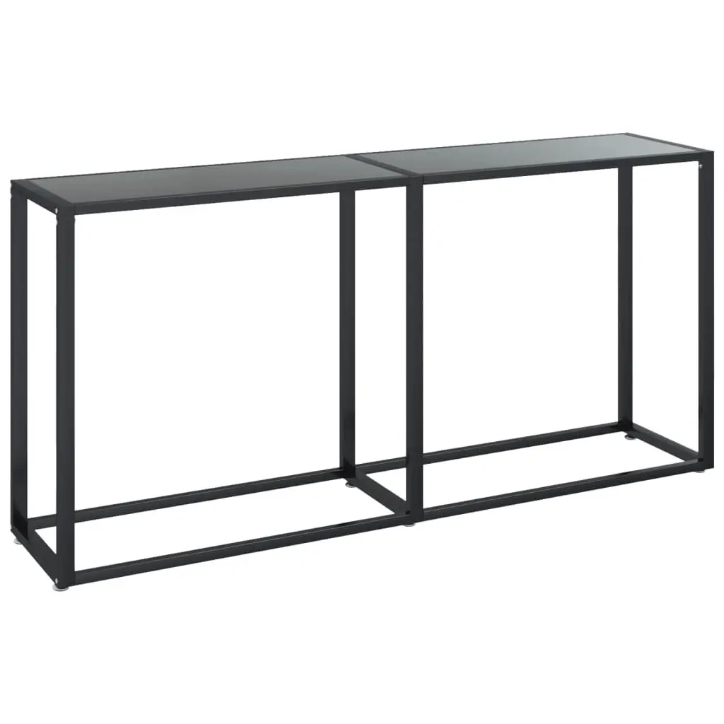 Black Tempered Glass Console Table 63x13.8x29.7 Inches